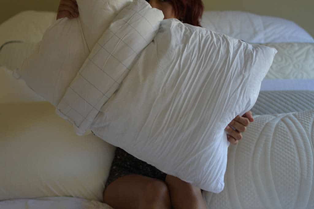 A Casper pillow unzipped