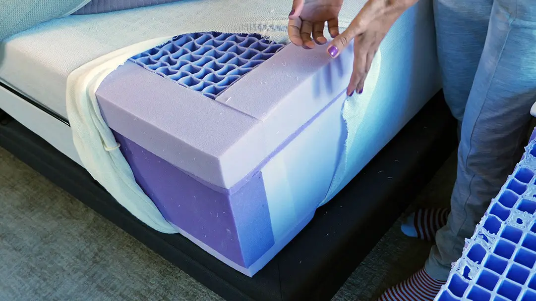 New Purple.3 mattress next to original purple mattress